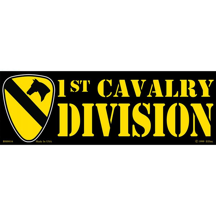BM0016 Sticker - Army, 1st Cavalry Division - 3.5 x 10 in.