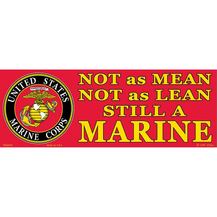 BM0096 Sticker - USMC, Not As Mean - 3.5 x 10 in.