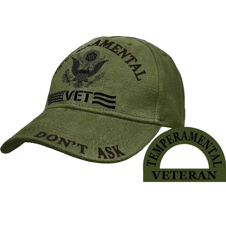 CP00820 Cap - Veteran, Tempermental - Olive Drab