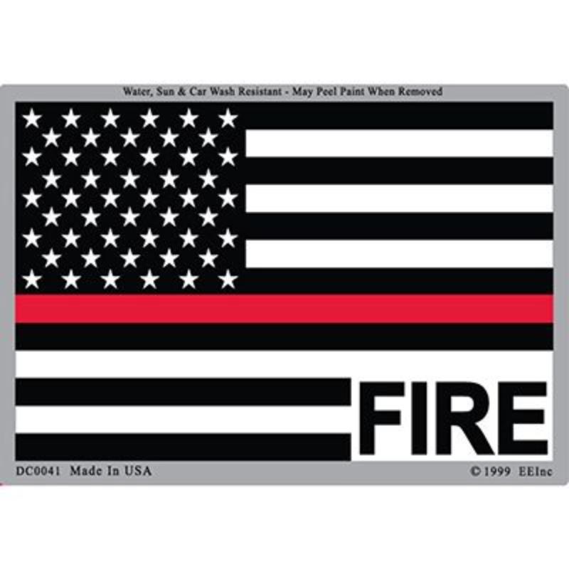 DC0041 Sticker - Fire, Red Line, USA - 3 x 4.25 in.