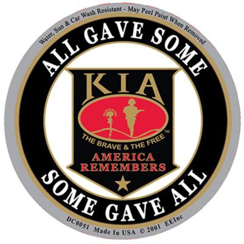 DC0051 Sticker - Kia, Some Gave All - 3.5 in.