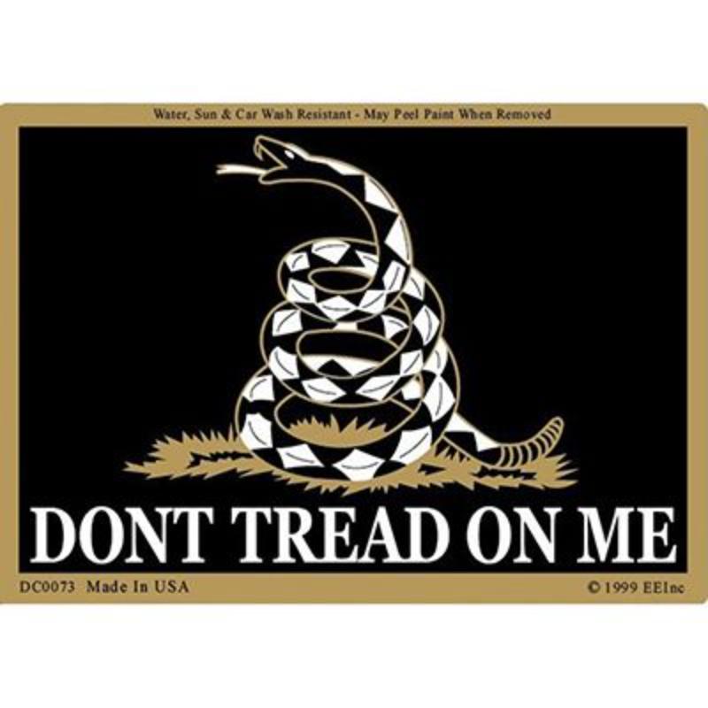 DC0073 Sticker - Dont Tread on Me - Black - 3 x 4.25 in.