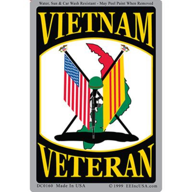 DC0160 Sticker - Vietnam, Veteran Flags - 3 x 4.25 in.