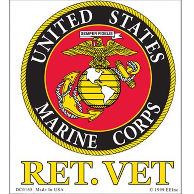 DC0165 Sticker - USMC Logo, Retired - Clear Vinyl - 3.5 x 4.13 in.