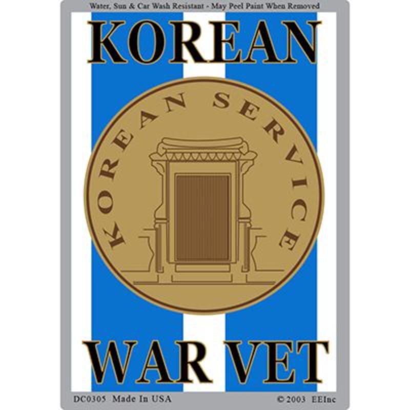 DC0305 Sticker - Korea War Service - 3 x 4.25 in.