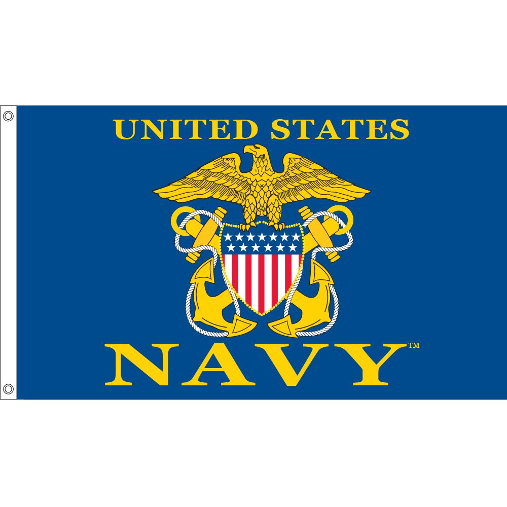 F1677 Flag - USN Logo II - 3 x 5 ft.