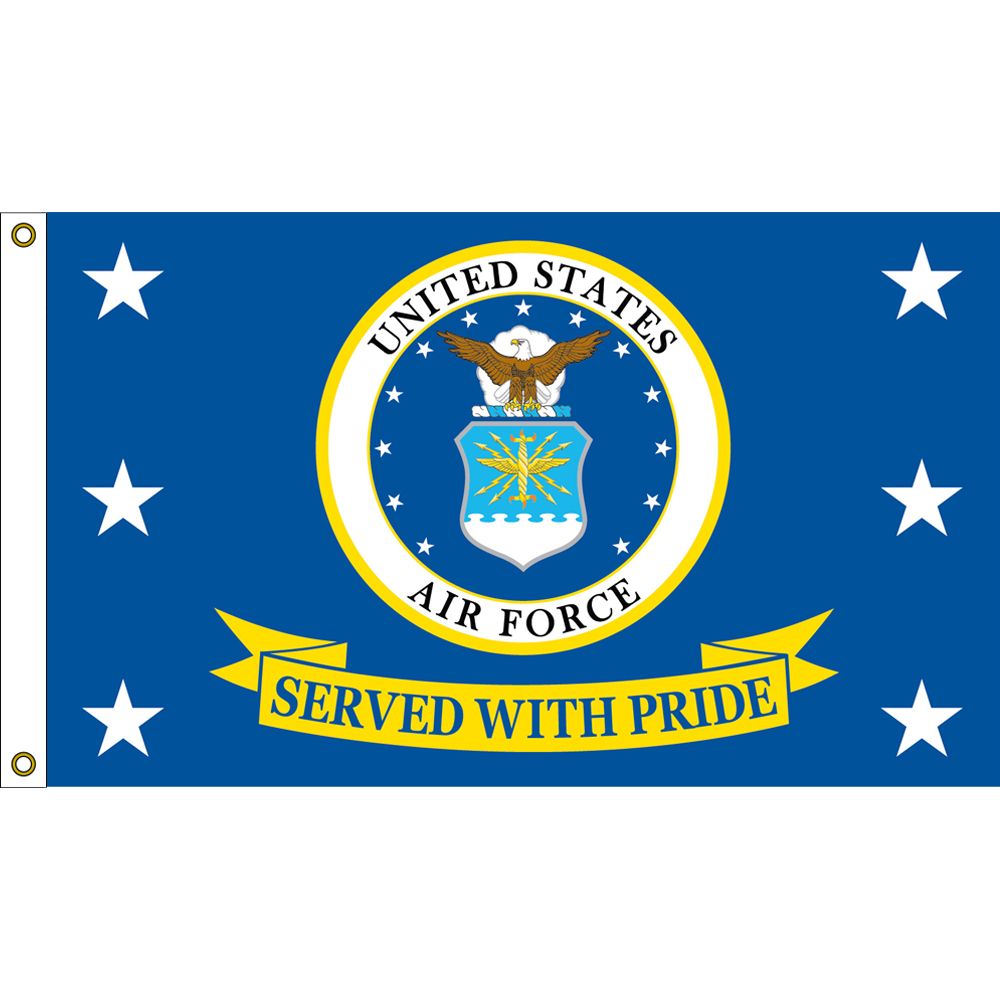 F1868 Flag - USAF, Served with Pride - 3 x 5 ft.