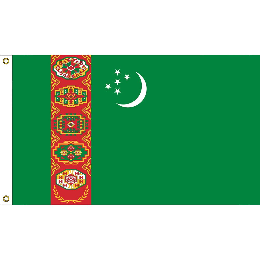 F1873 Flag - Turkmenistan - 3 x 5 ft.