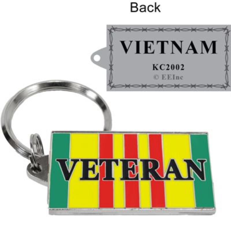 KC2002 Key Ring - Vietnam Service Ribbon, Bright-Shine - 1.75 in.