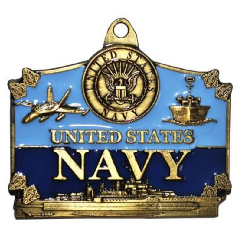 KC2005 Key Ring - USN Action, Bright-Shine - 1.75 in.