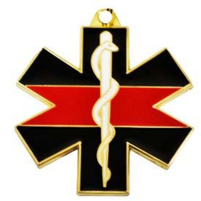 KC2011 Key Ring - EMS, Red Line, Bright-Shine - 1.5 in.
