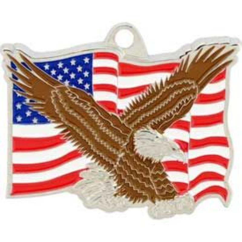 Key Ring - USA Eagle - Bright-Shine - 1.63 in. - Durable Design