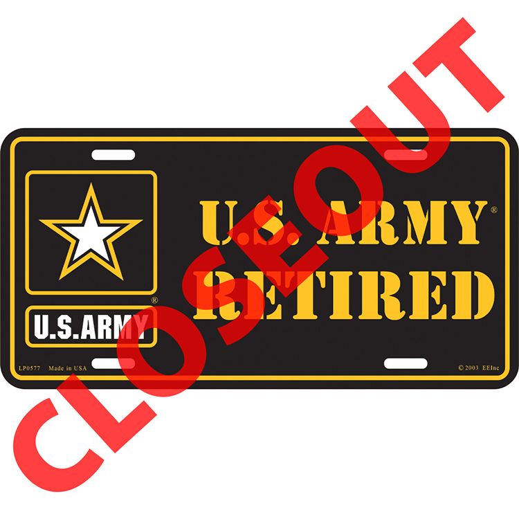 LP0577 License Plate Frame - Army Logo, Retired - 6 x 12 in.