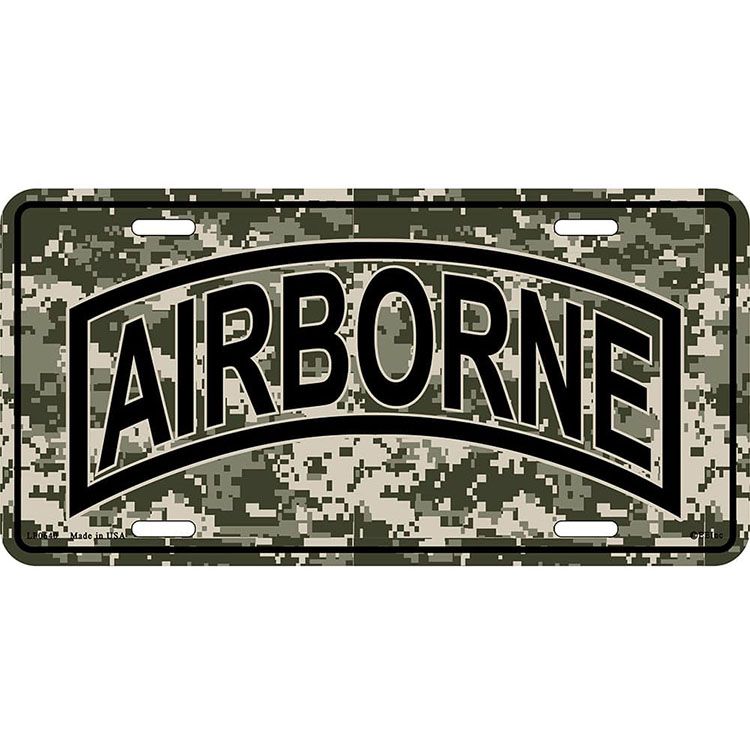LP0640 License Plate Frame - Army, Airborne, Tab - 6 x 12 in.