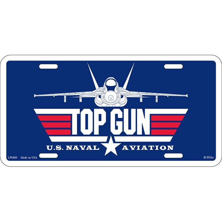 LP0680 License Plate Frame - USN, Top Gun - 6 x 12 in.