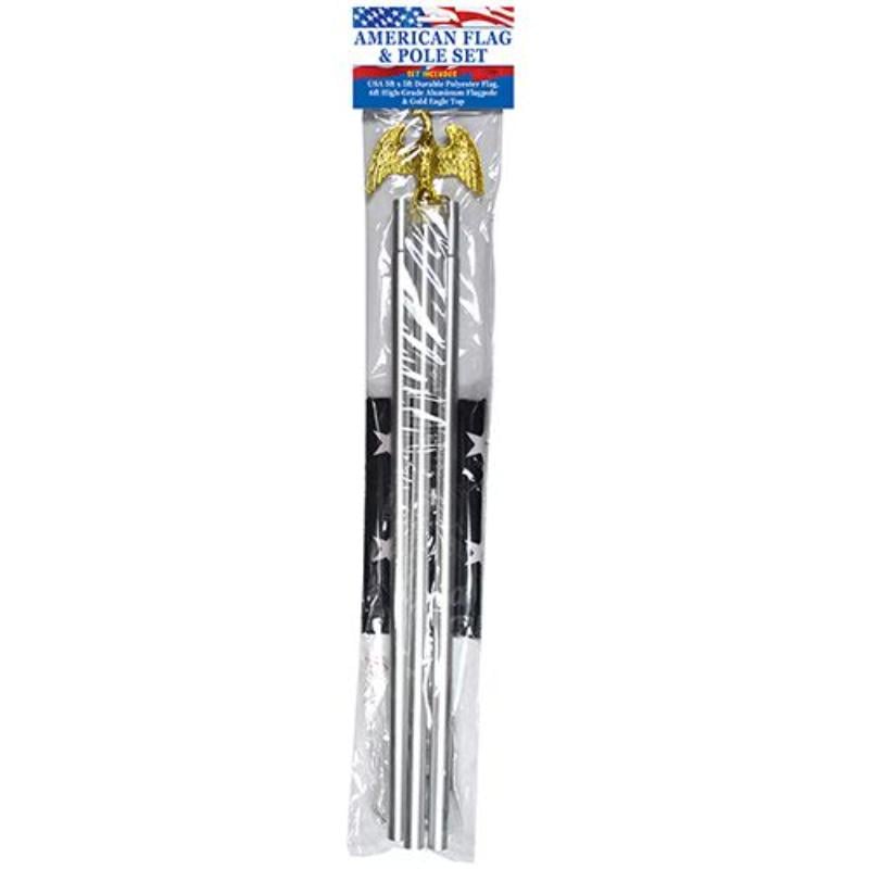 F9895 Flagpole - 3 x 5 ft. USA Flag - 6 ft. - Aluminum