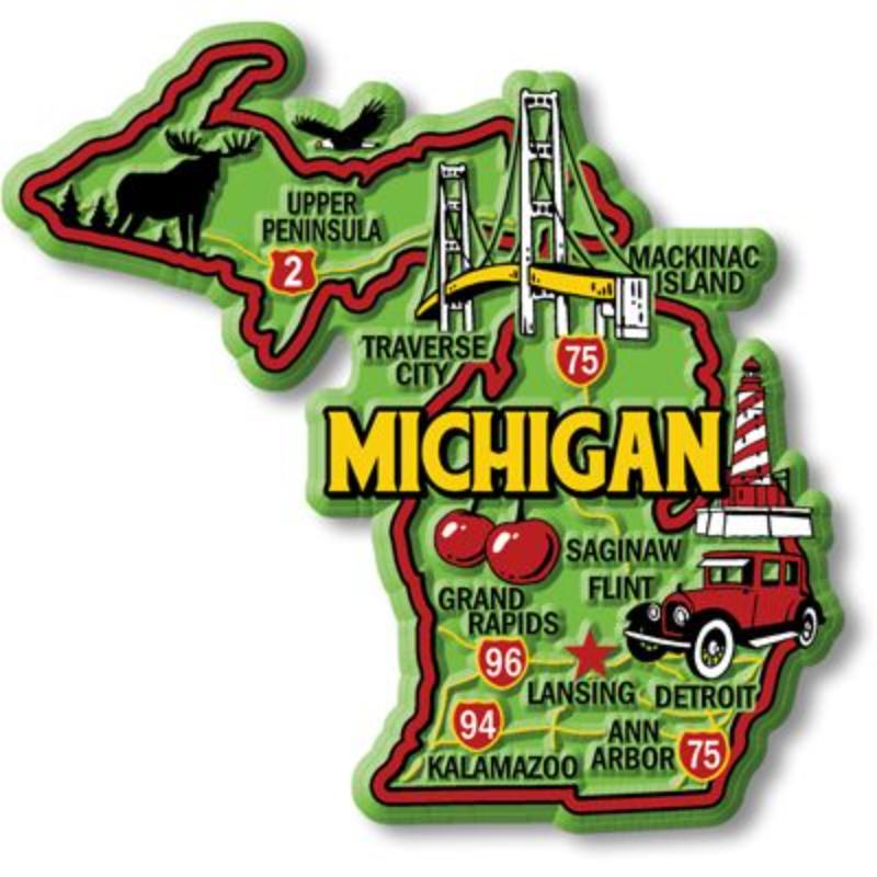 MG0023 Magnet - Michigan - 3 to 4 in.