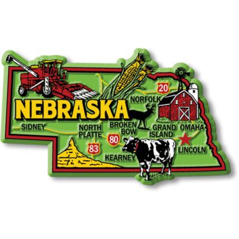 MG0028 Magnet - Nebraska - 3 to 4 in.