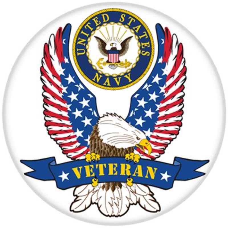 MG0811 Magnet - USN Veteran Button - 3 in.