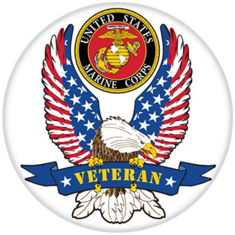 MG0806 Magnet - USMC Veteran Button - 3 in.