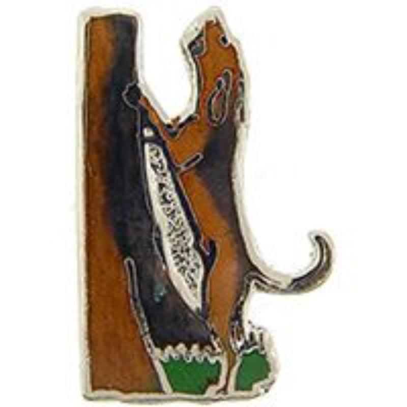 P00324 Pin - Dog, Hound, Black & Tan - 1 in.