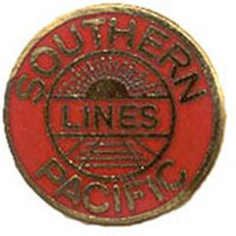 P01301 Pin - RR, Southern Pacific - Red & Yellow - 1 in.