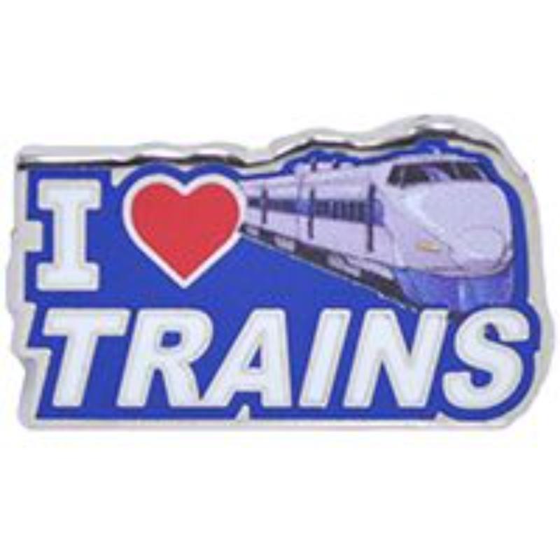 P01477 Pin - RR, I Love Trains - 1.125 in.