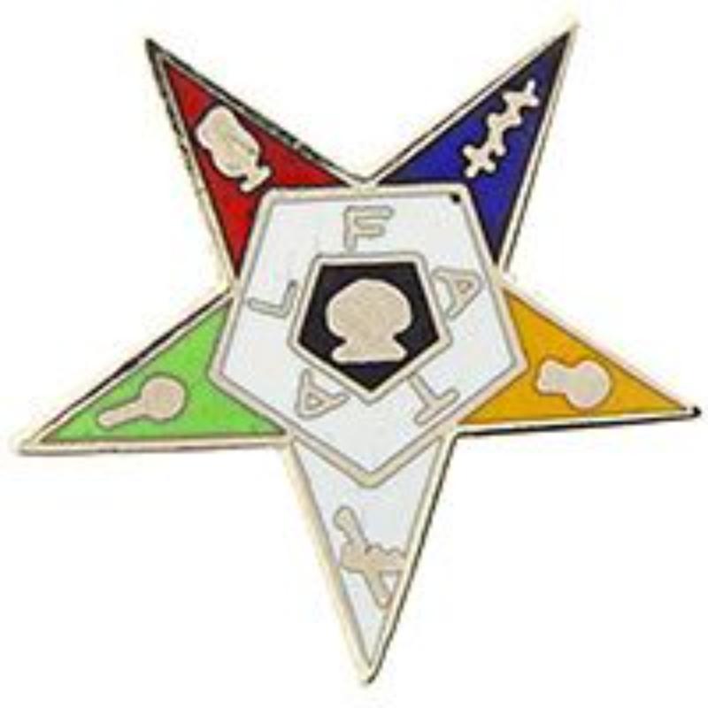 P02004 Pin - Orange, Eastern Star - 1 in.