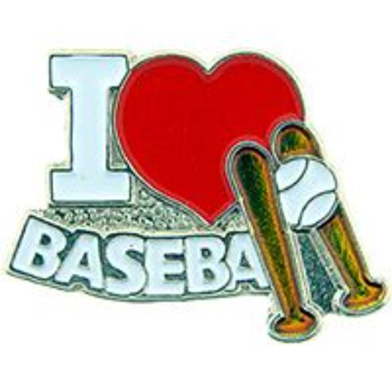 P03902 Pin - Baseball, I Heart - 1 in.