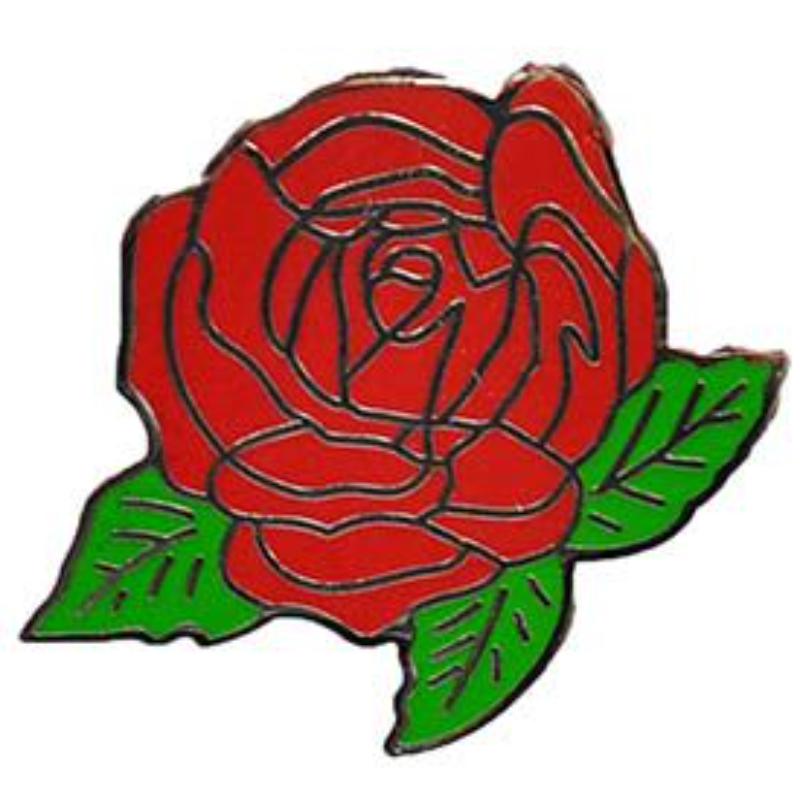 P05403 Pin - Plant, Rose, Red - 0.88 in.
