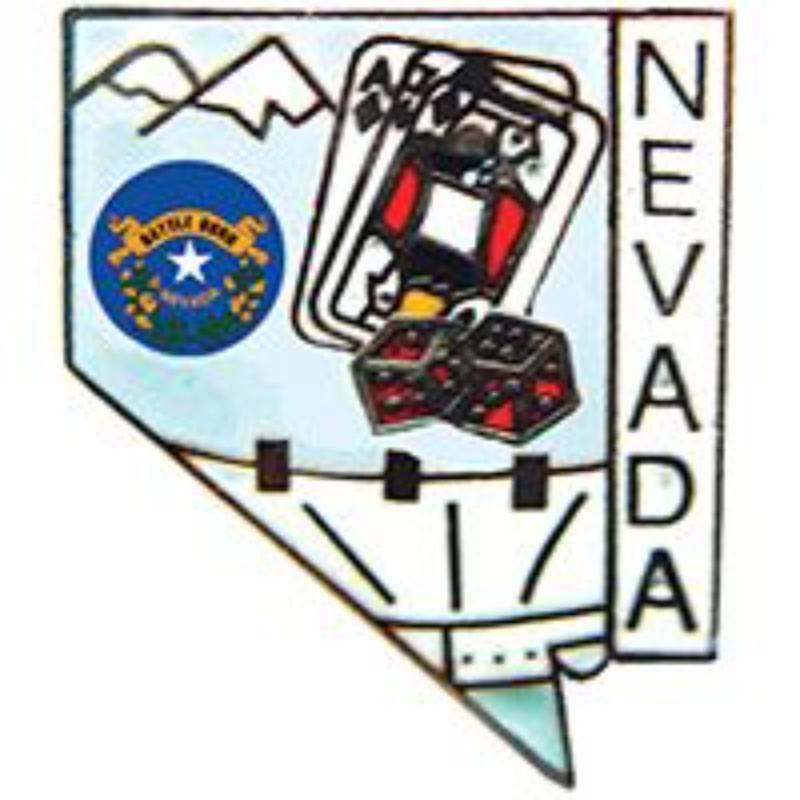 P09229 Pin - Nevada Cards & Dice - 1 in.