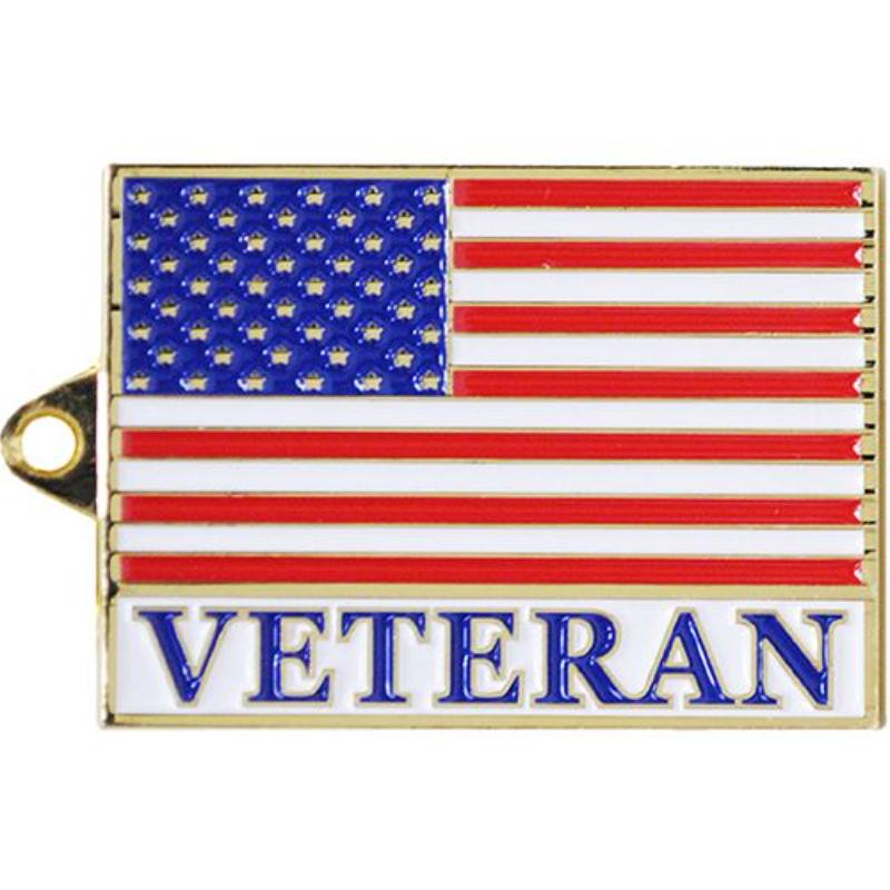 KC2551 Key Ring - USA Veteran, Bright-Shine - 1.63 in.