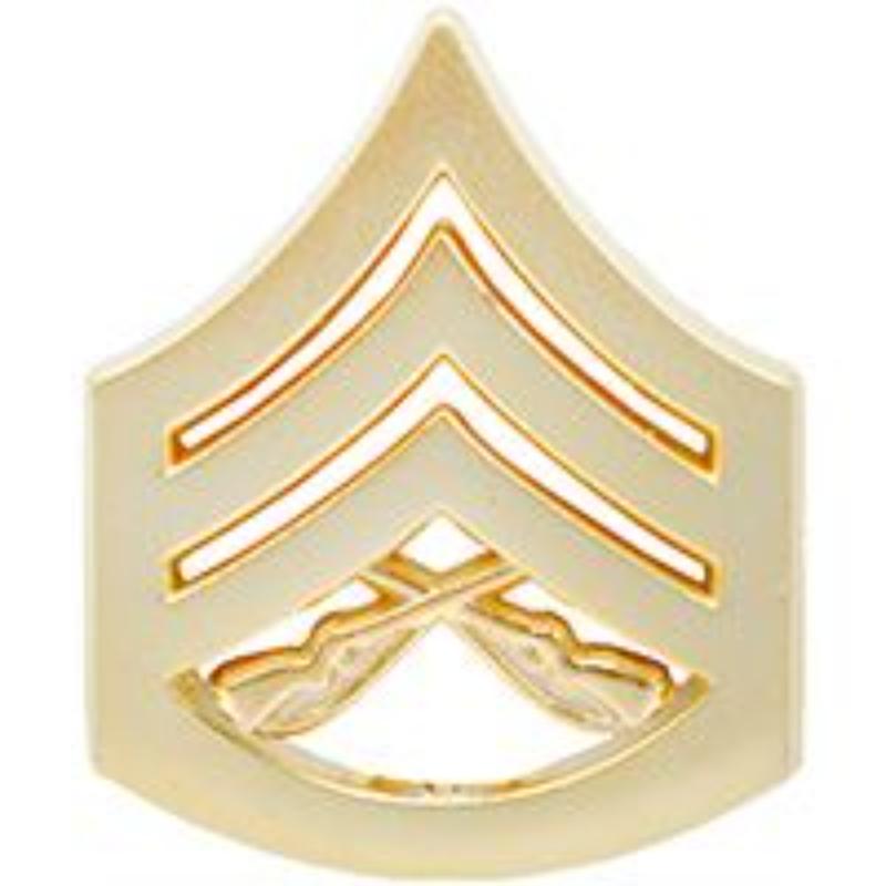 USMC E6 Staff Sergeant Rank Insignia - Gold - 0.88 in. Wide