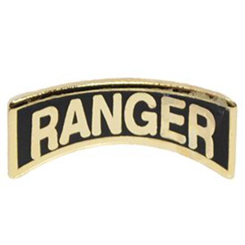 P12010 Mini Pin - Army, Ranger, Tab - Gold & Black - 0.81 in.