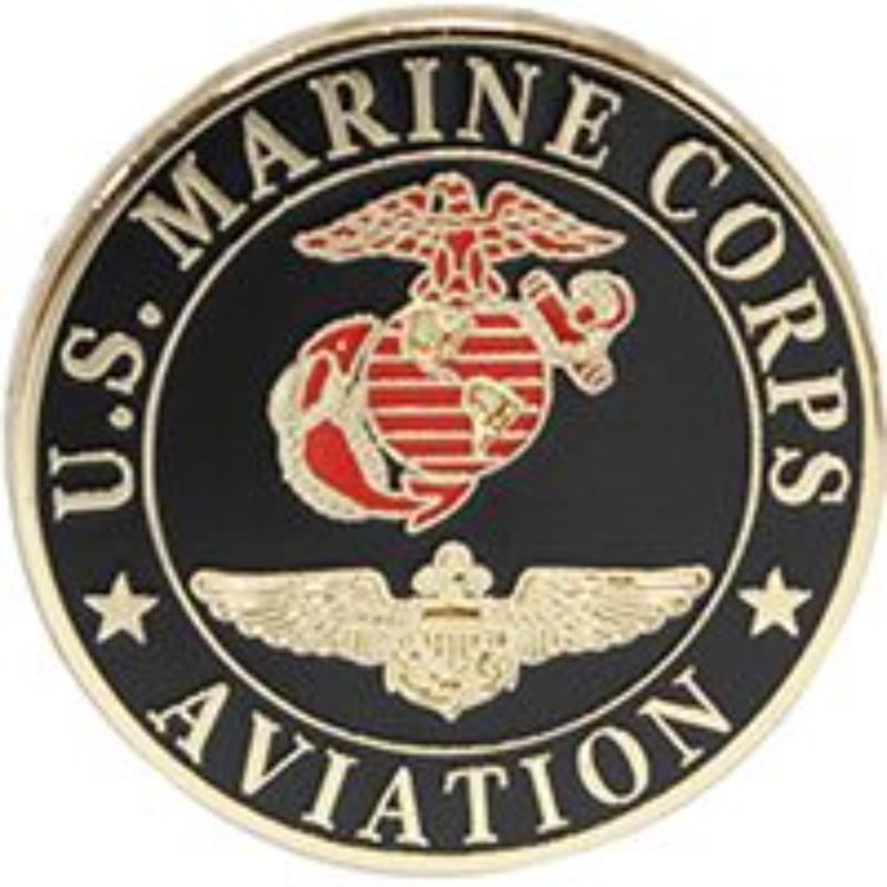 P12407 Pin - USMC, Aviation, Black - 1 in.