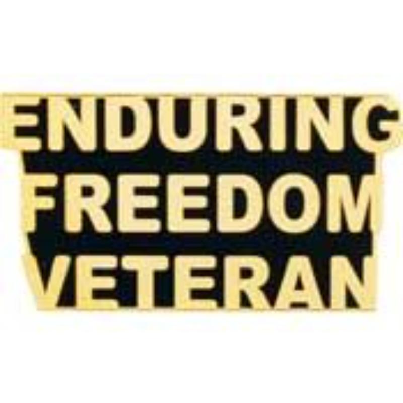 P12801 Pin - Enduring Freedom, Script - Veteran - 1.5 in.