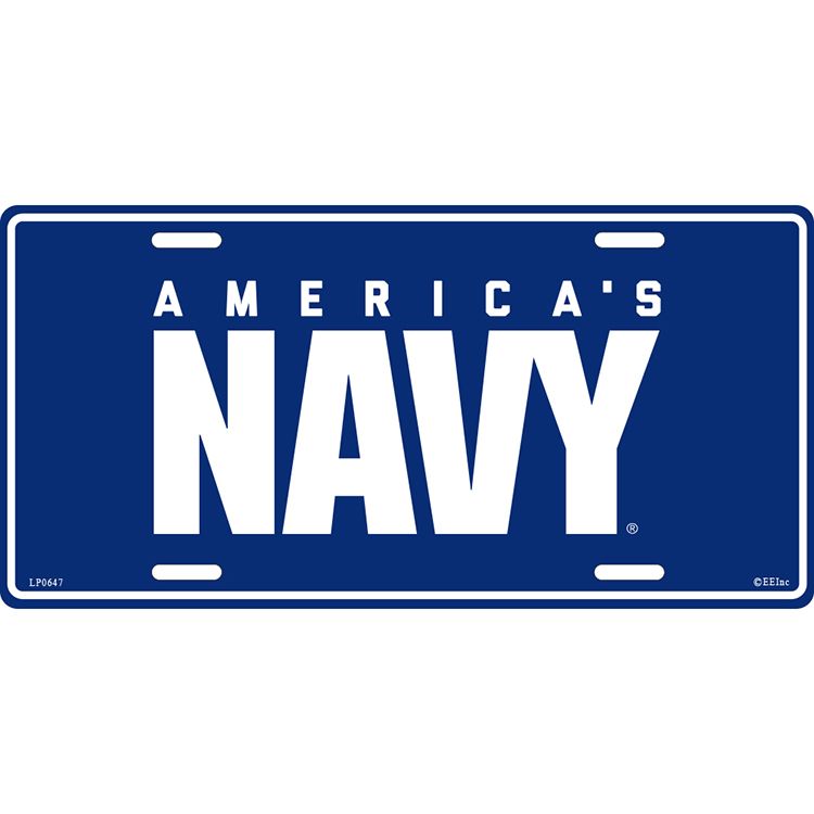 LP0647 License Plate Frame - USN Americas Navy - 6 x 12 in.