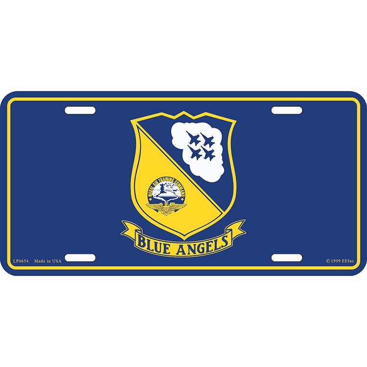 LP0654 License Plate Frame - USN, Blue Angels - 6 x 12 in.