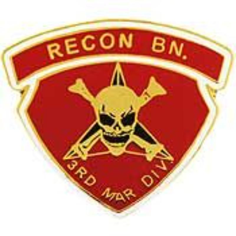 P14727 Pin - USMC, 3Rd Recon Battalion with Gold - 1 in.