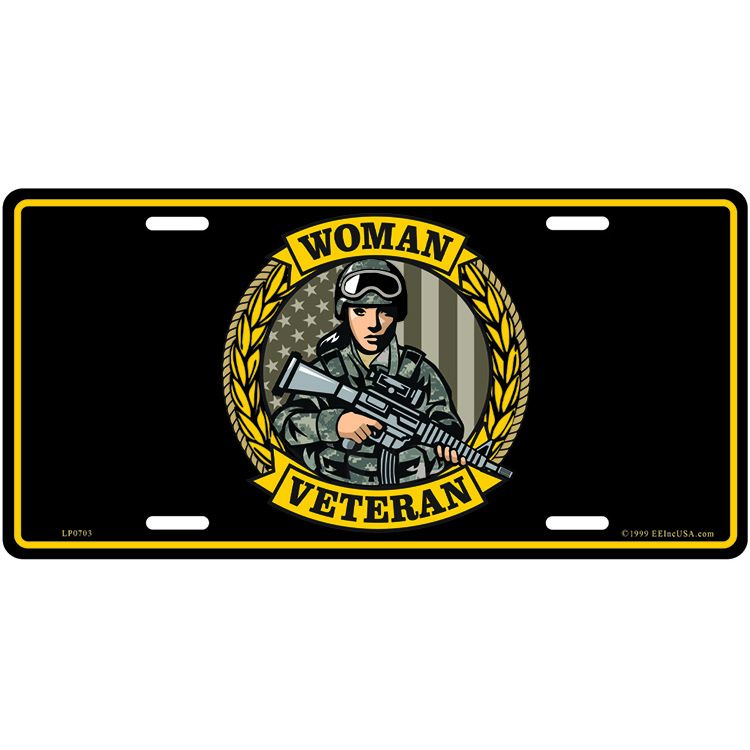 LP0703 License Plate Frame - Woman Veteran - 6 x 12 in.