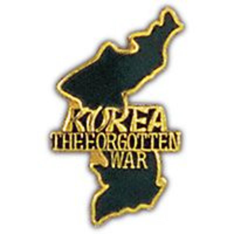 P15116 Pin - Korea, Map, Forgotten War - 1 in.