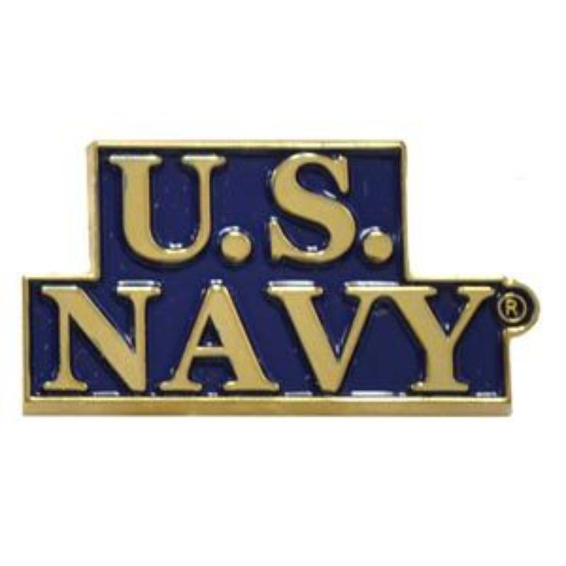 P15163 Pin - USN, Script U.S.Navy - 1.31 in.