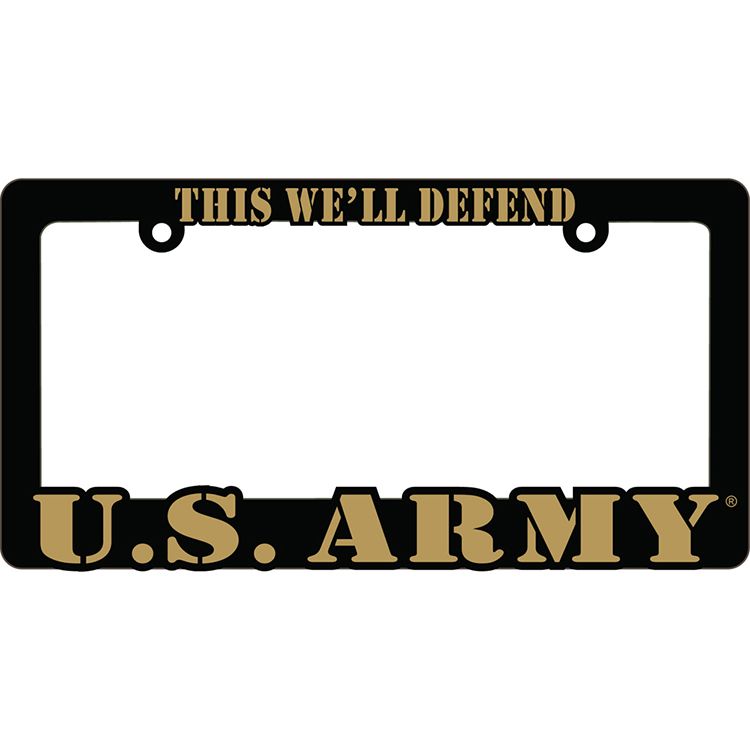 LP0905 Heavy Plastic License Plate Frame, Army - 6 x 12 in.