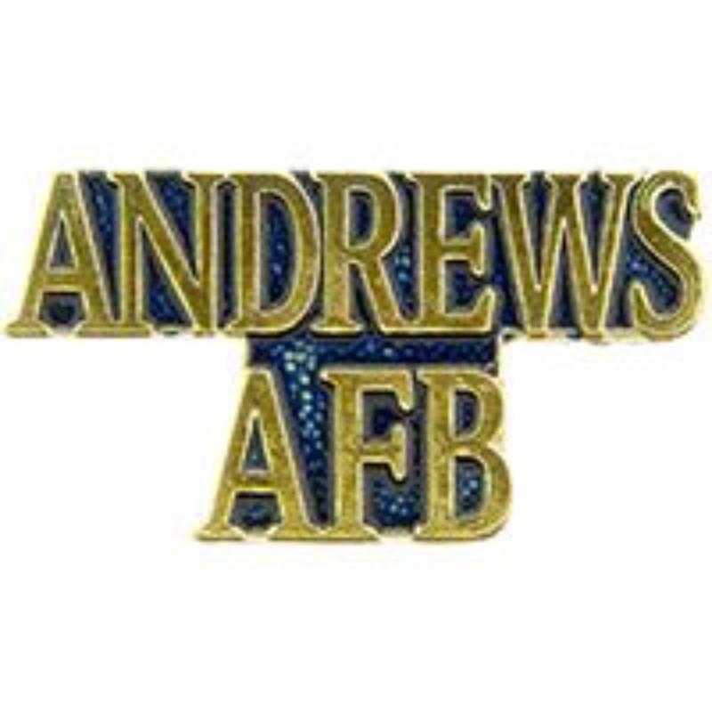 P15403 Pin - USAF, Script Andrews Air Force Base - 1 in.
