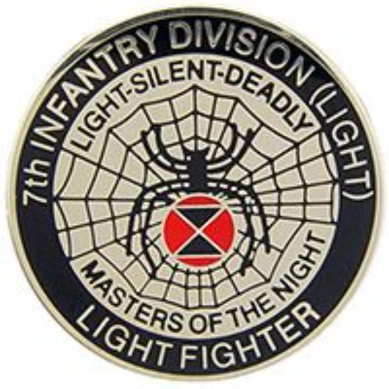 P15514 Pin - Army, 7th Infantry Division Light Fighter - 1 in.
