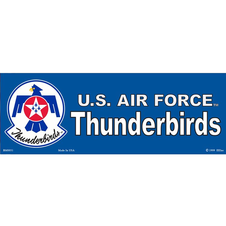 BM0031 Sticker - USAF, Thunderbirds - 3.5 x 10 in.