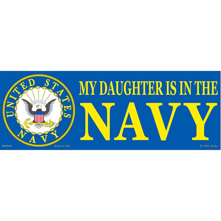 BM0045 Sticker - USN, My Daughter - 3.5 x 10 in.