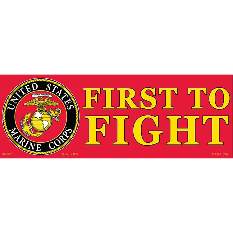 BM0062 Sticker - USMC, First - 3.5 x 10 in.