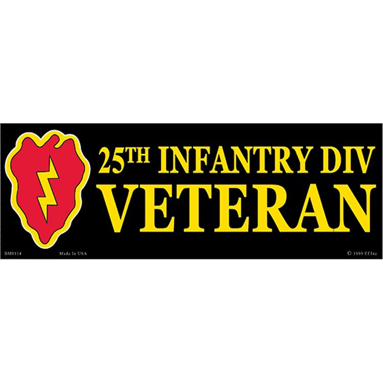 BM0114 Sticker - Army, 25Th Division - 3.5 x 10 in.