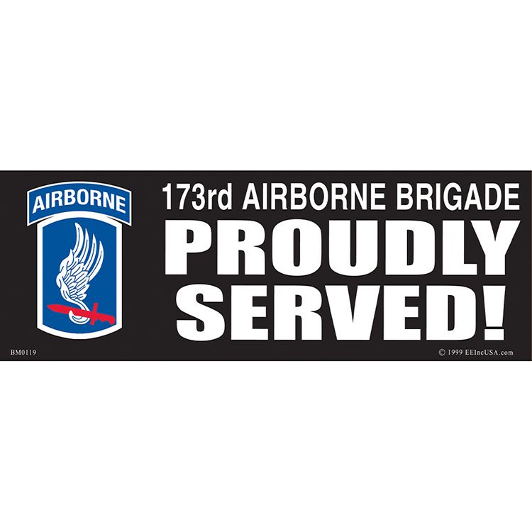BM0119 Sticker - Army, 173rd Airborne Division - 3.5 x 10 in.